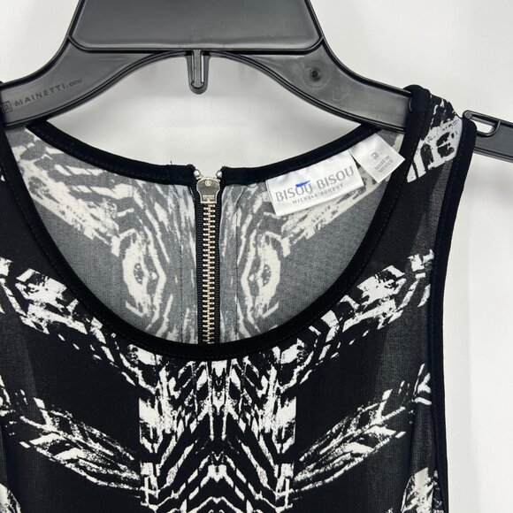 Bisou Bisou Maxi Dress Black Printed Sleeveless Stretch - Picture 4 of 10